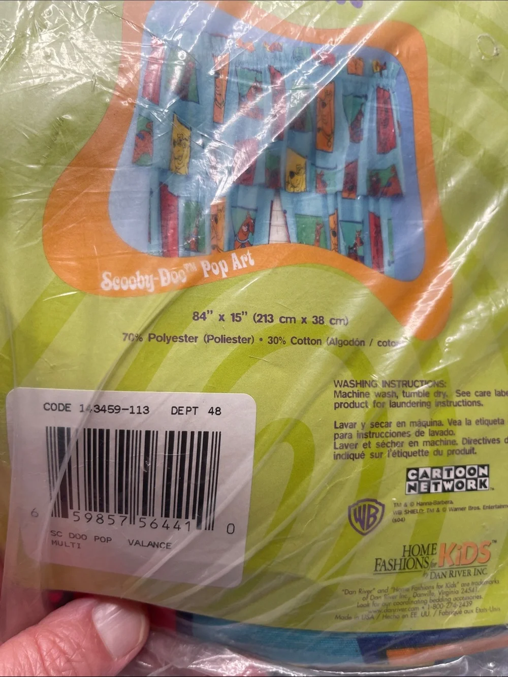 Vtg Scooby-Doo Valance New Pop Art USA Made Window Covering Bedroom Cartoon y2K